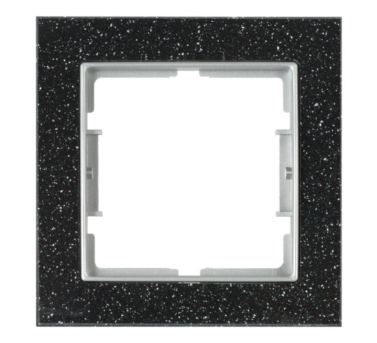 Единична мраморна рамка Black Quartz, Силвър Elitra